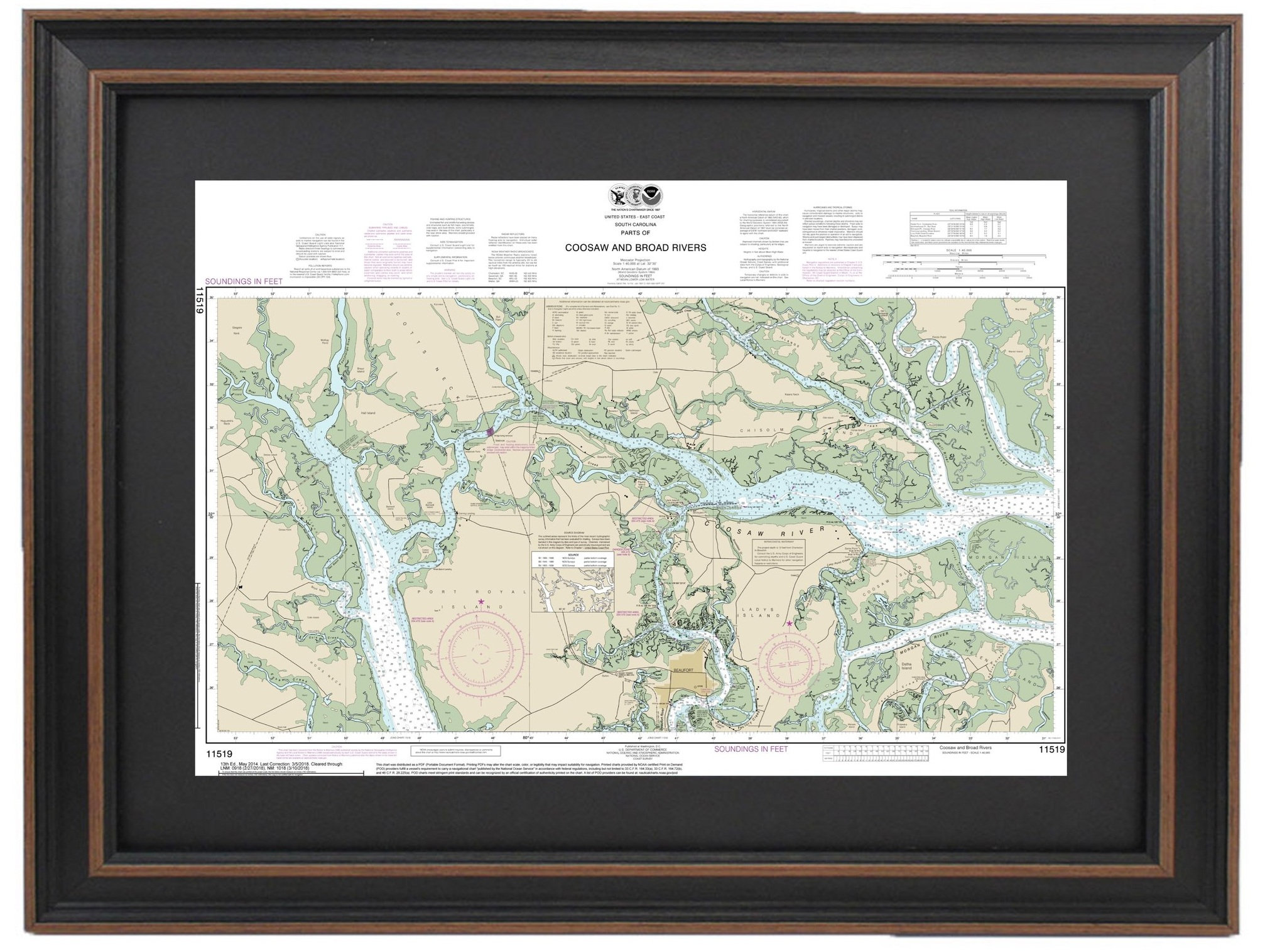 Longshore Tides Parts Of Coosaw And Broad Rivers Nautical Chart
